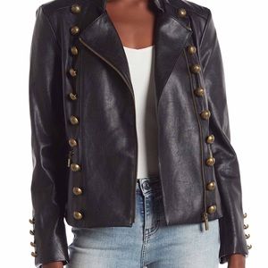 Vince Camuto Military Faux Leather Jacket